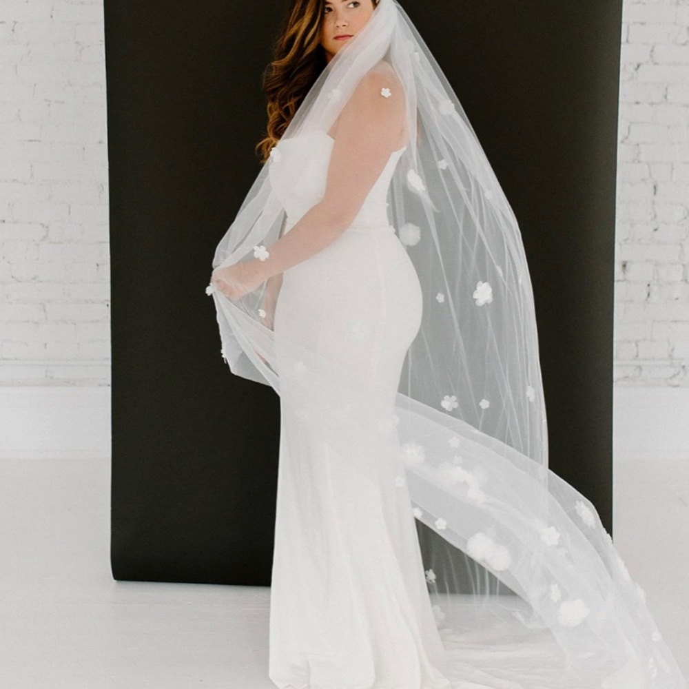 Brodie Bride Floral Appliqué Chapel Veil